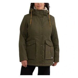 Hunter Field Quilted Women's Military Green Hooded Jacket XXL
